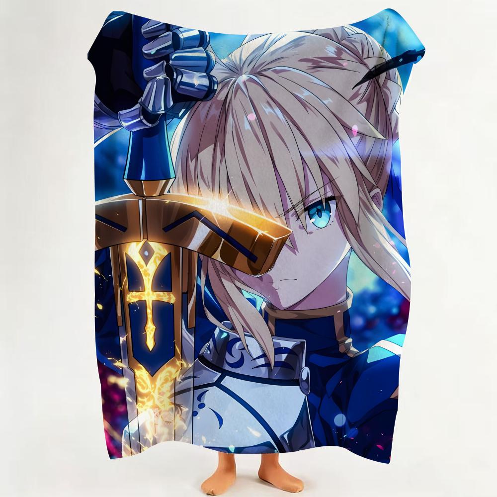 Game F Fate G Grand O Order  Flannel  Blanket Suitable for Sofa Living Room Bedroom