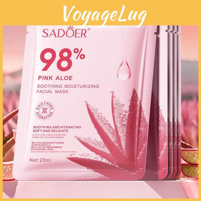Sadoer Pink Aloe Soothing Moisturizing Mask Hydrating And Moisturizing Mask