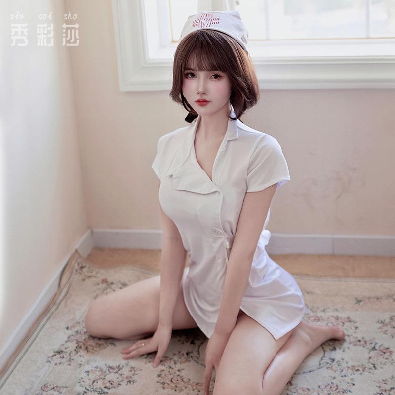 Xiucaisha sexy underwear female sexy nurse uniform temptation role play no-take pajama set hair