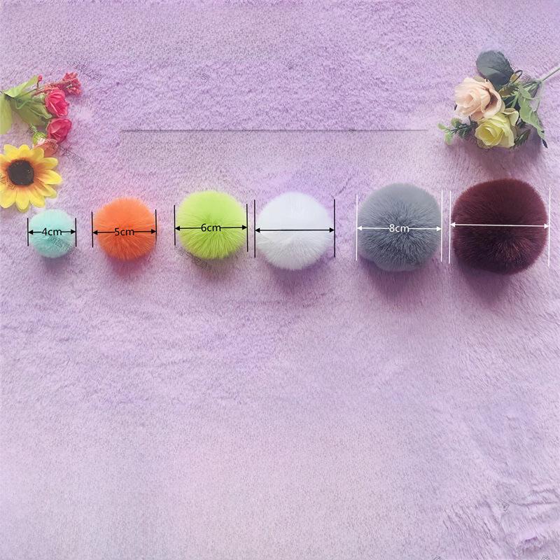 Bunter 5 cm Kunstfellball aus Rex-Kaninchen für selbstgemachten Schmuck, Kleidung und Schuhhut-Dekoration.
