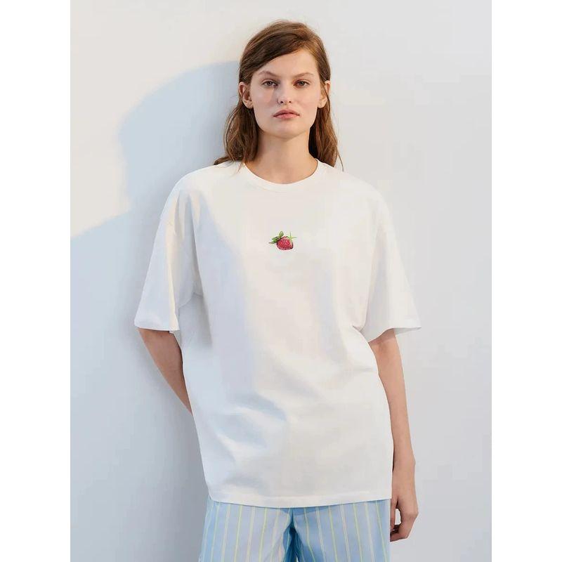 Loose Printed T-shirt Top Western Style New Fashion Loose Casual Print Cotton T-shirt Top