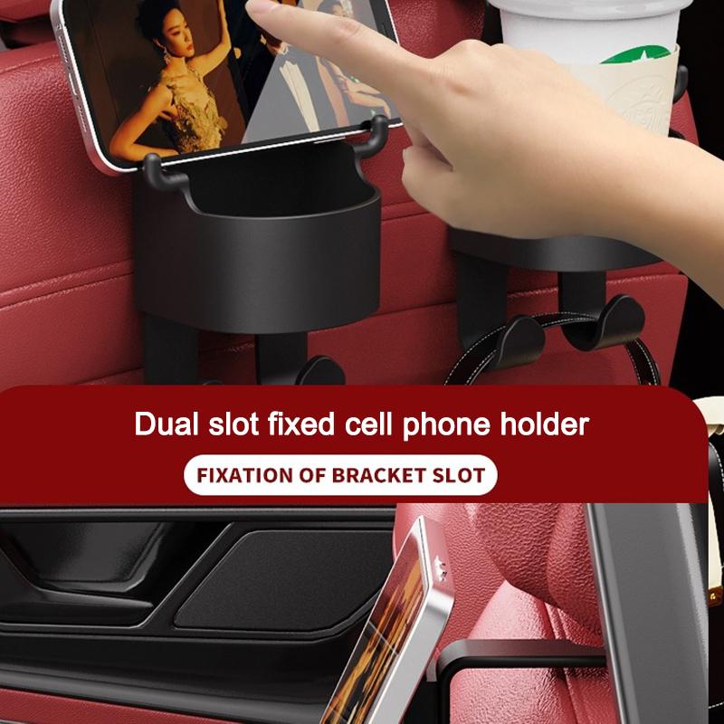 Car Seat Headrest Hook Hanger Storage With Water Cup Holder For Porsche Cayenne Panamera Macan 911 718 Taycan Boxster Cayman 918