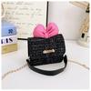 Kids Trendy Woolen Shoulder Bow Bag Chain Element Breathable Everyday Material