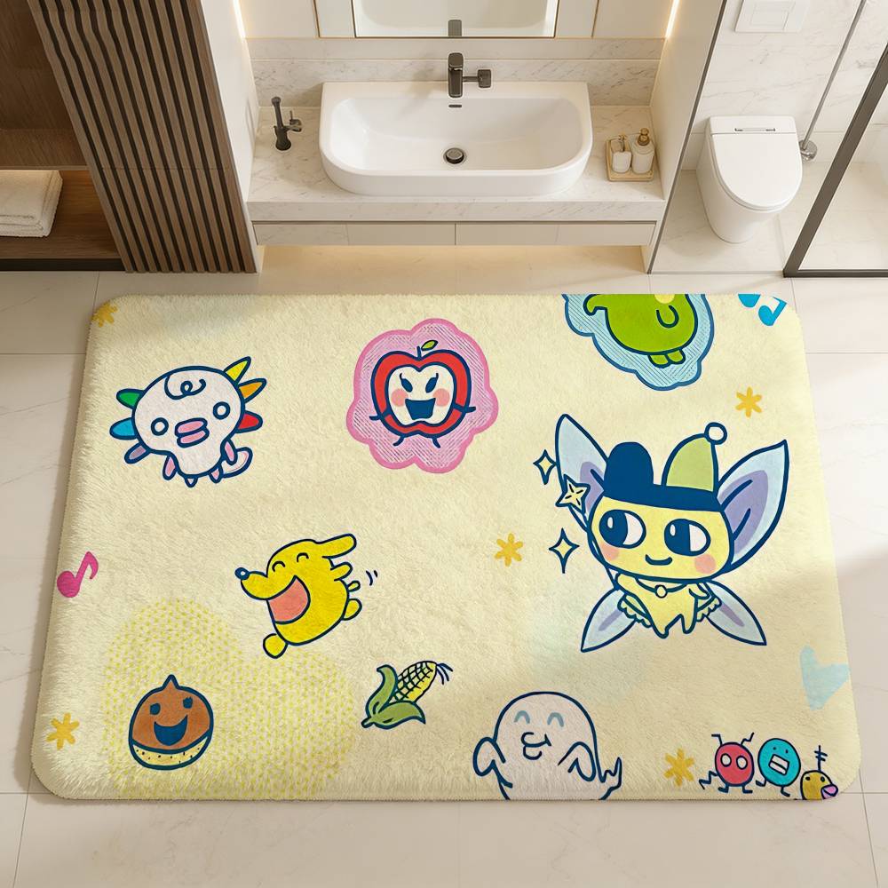 Tamagotchi Cut Friend Floor Mat INS Style Soft Bedroom Floor House Laundry Room Mat Anti-skid Household Carpets