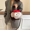 Duffy Cat Pattern Nylon Crossbody Bag With Plush Details For Casual Wear