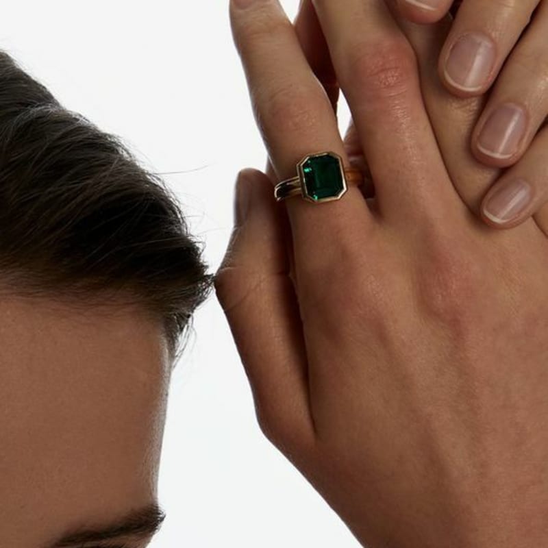 Invisible Collage GREEN LID RING_GOLD Green Lid Ring Gold