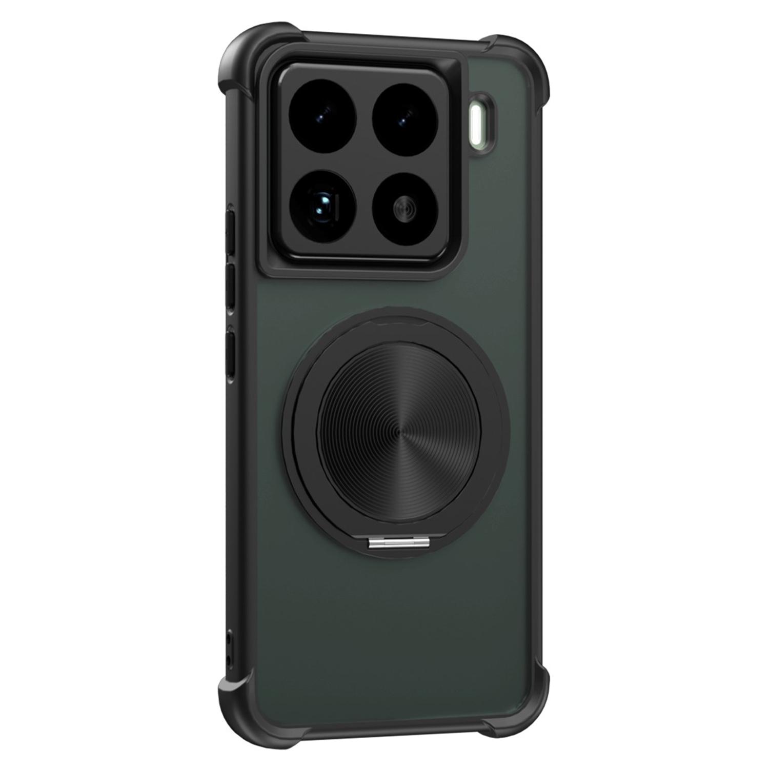 

Чохол для Xiaomi 15 Pro, сумісний з MagSafe, CD-текстура, підставка, TPU+PC чохол для телефону Black