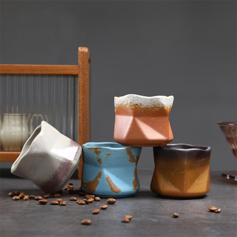 Kiln Change Small Cup Kung Fu Tea Bowl Retro Ceramic Tea Cup Coffee Cup Coarse Pottery Kiln Change Master Cup