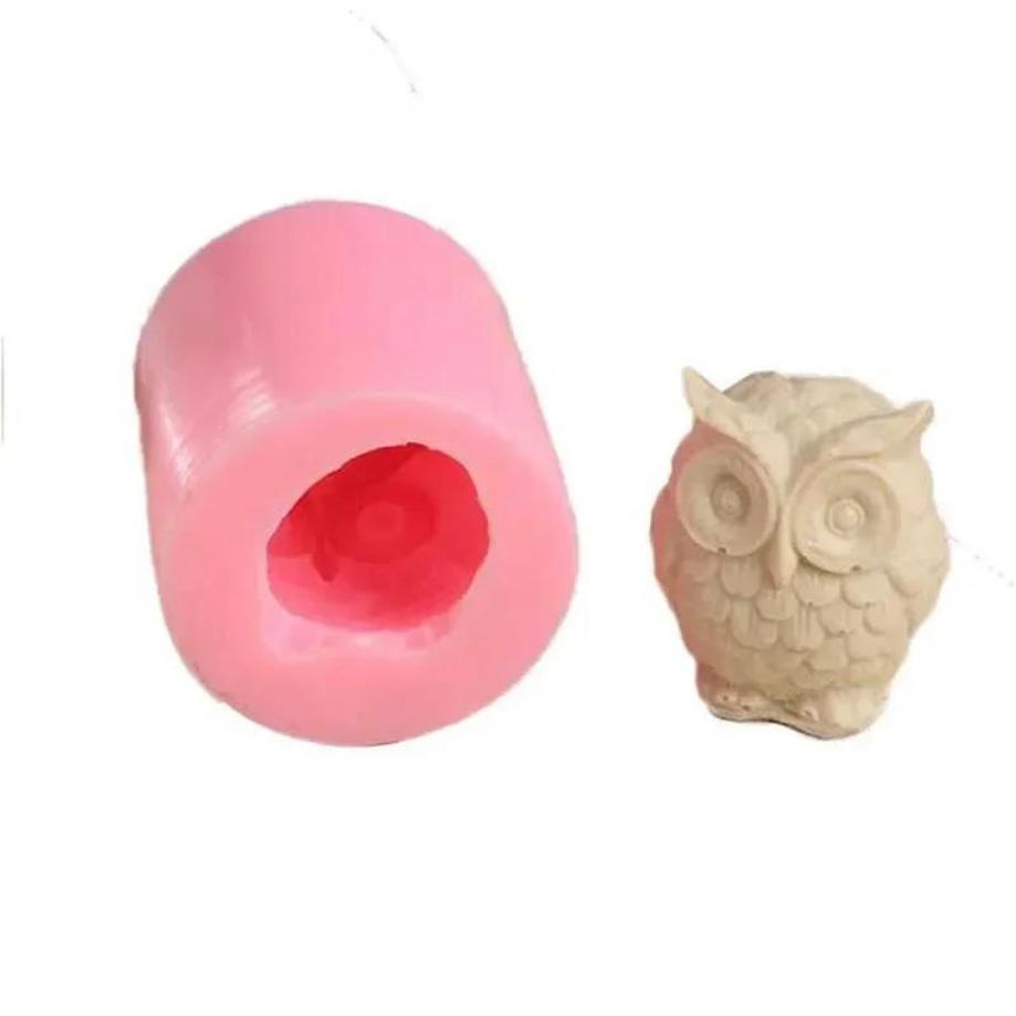 1 Pcs Handmade Molds Creative DIY Three-dimensional Owl Silicone Mold Aromatherapy Plaster Candle Mold Accessories Crafts
