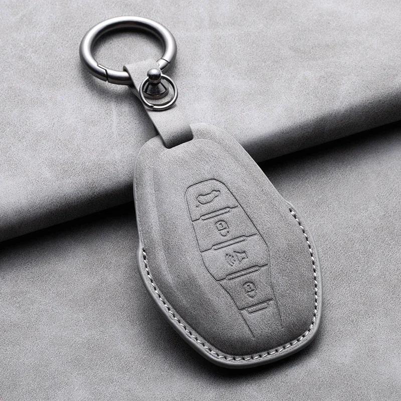 Leather Car Key Case Cover Shell for Chery Jetour DASHING X-1 Plus DTC 2022 2023 2024 X70 PLUS Coupe X90 PLUS X70S X95 Keychain