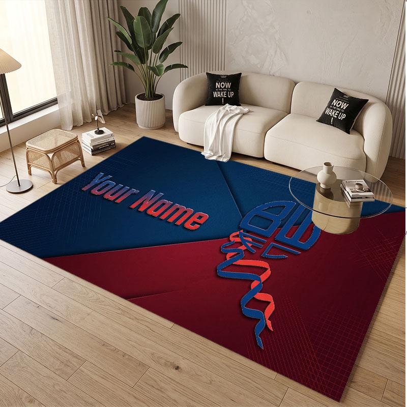 Custom Rug Bolton Wanderers FC Pattern Print Name Text Soft Non‑Slip Floor Carpet for Home Indoor Decoration