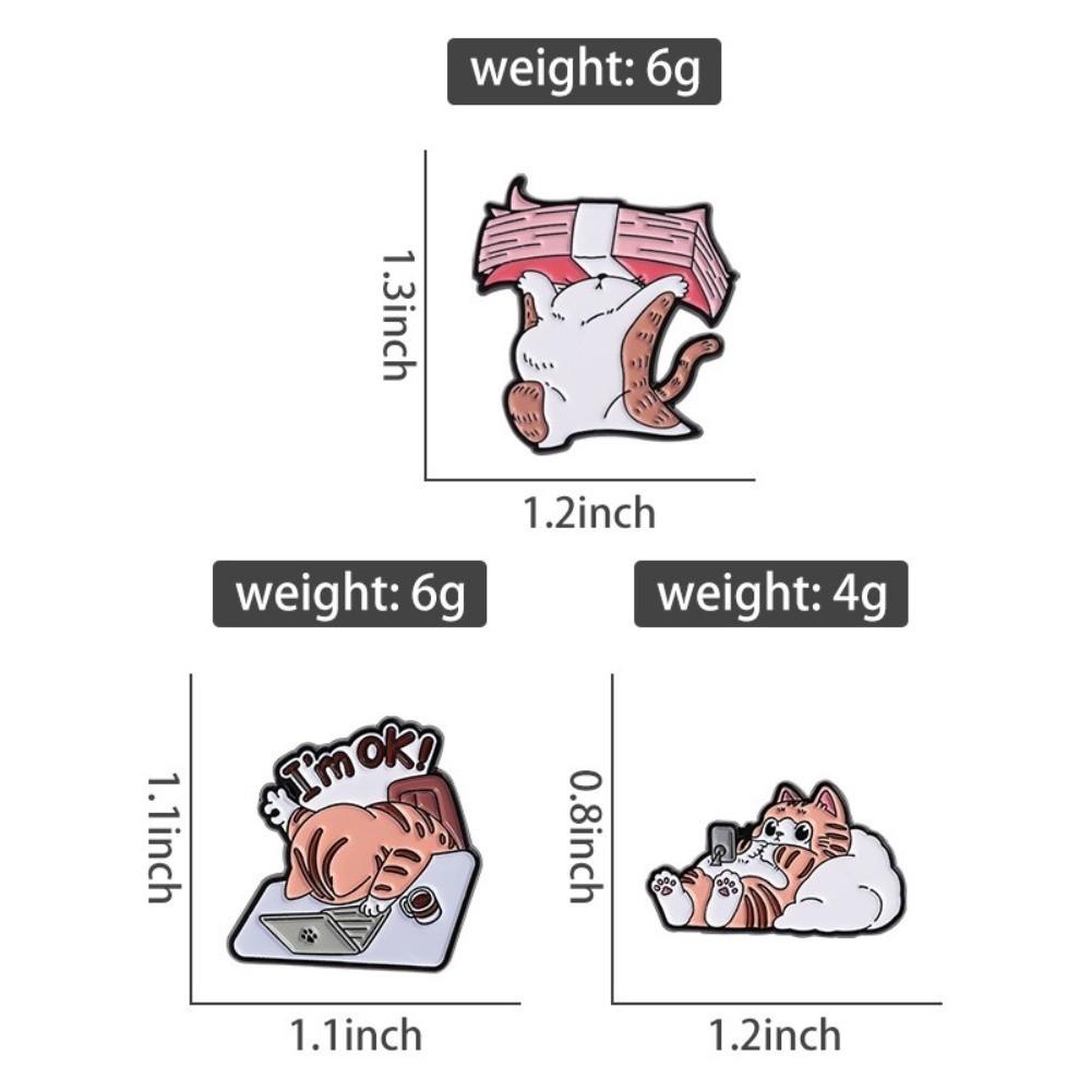 Accessories Work Cat Enamel Pin Adorable Cat Lapel Pins Badge Fashion Cartoon Cat Pins  Office