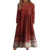 Women's Casual -neck Halloween Print Mid-length Dress Long-sleeved Dress With Pocket