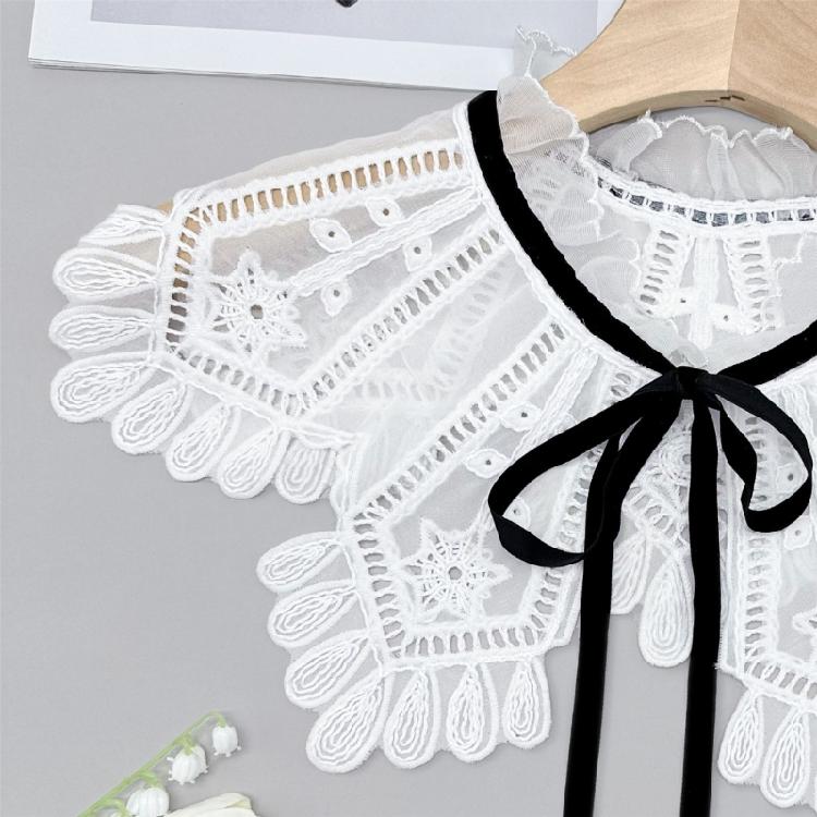 Hollow Shirt Collar Detachable Embroidery Faux Collar Female Clothes Accessories