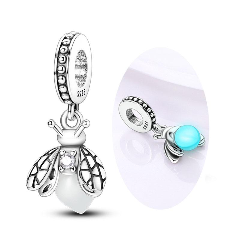 Copper Charms Beads Pendant Luminous Firefly Butterfly Charms Fit Original Bracelet Women Diy Jewelry Making Gifts