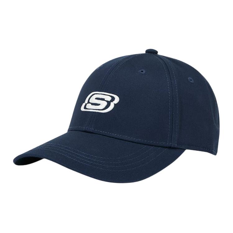 Skechers S Embroidered Logo Baseball Cap Unisex Hats Navy-Blue L125U068-002Z M