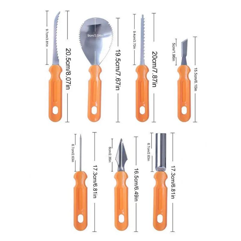 Hot Sale 7Pcs set Halloween Pumpkin Carving Knife Sets Pumpkin Lantern DIY Carved Tools Pottery Tools Pumpkin Cutting Hand Tools