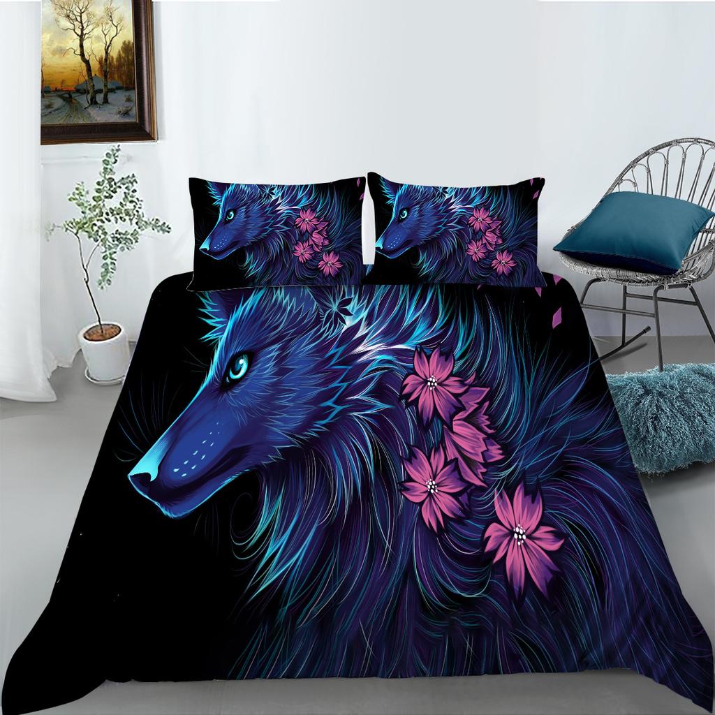Timberwolves 3D Digital Printing Polyester Bedding Three-Piece Set
