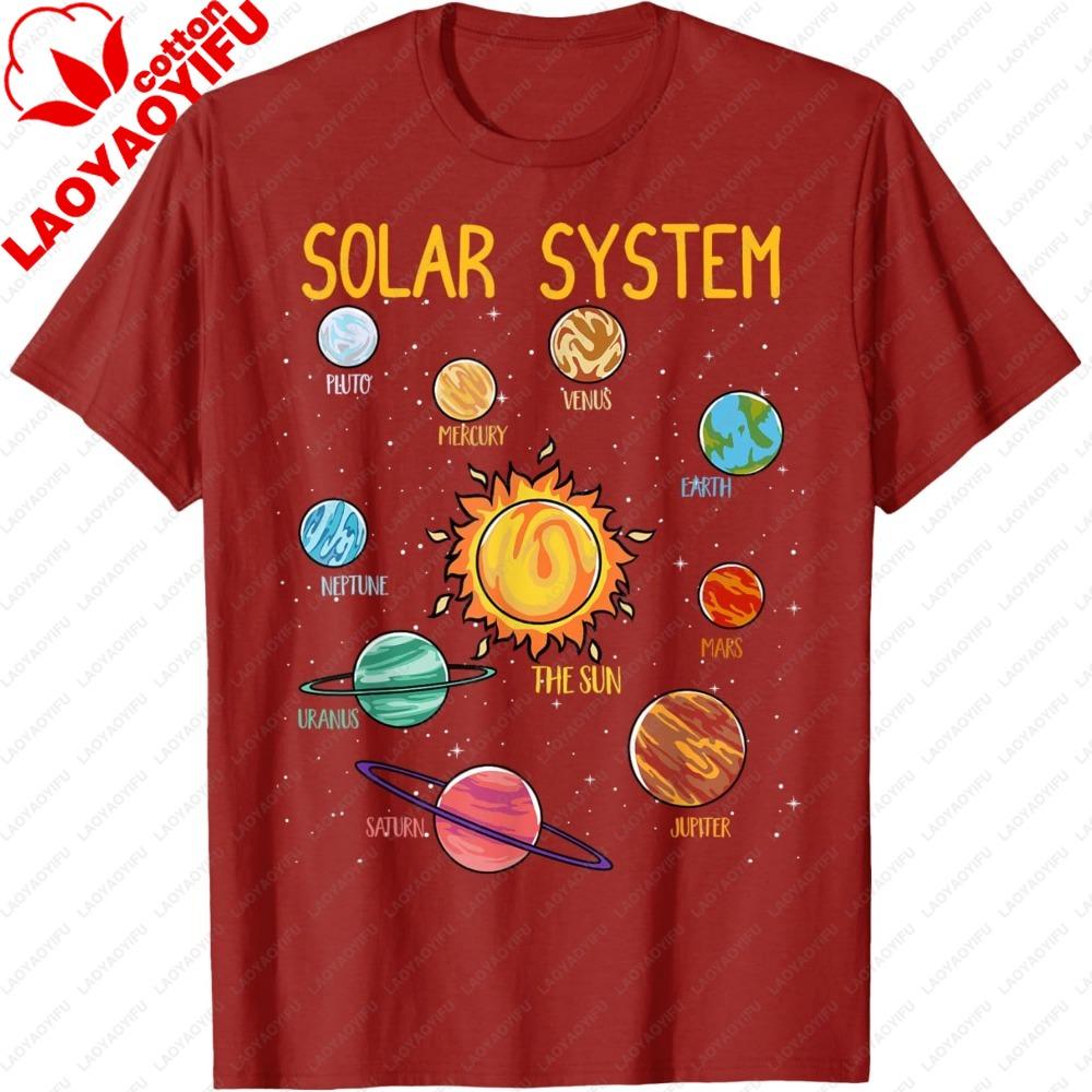 Solar System Planets Science Spacetshirt Unisex Clothing Harajuku Streetwear Camisetas