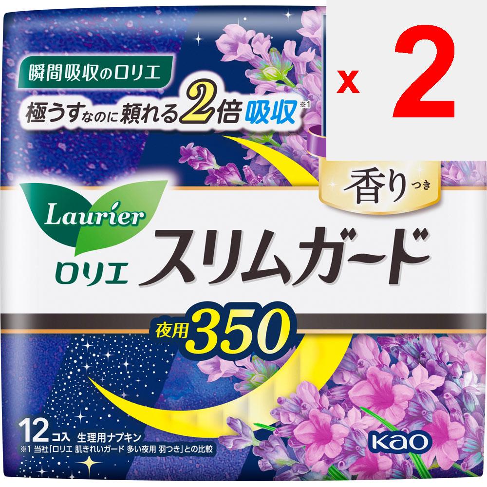 KAO Laurier SlimGuard Lavender Scent for Especially Heavy Nights 350 12cos (Quasi-drug) Laurier Slim Guard Napkin Slim Please Replace It As Needed Dur