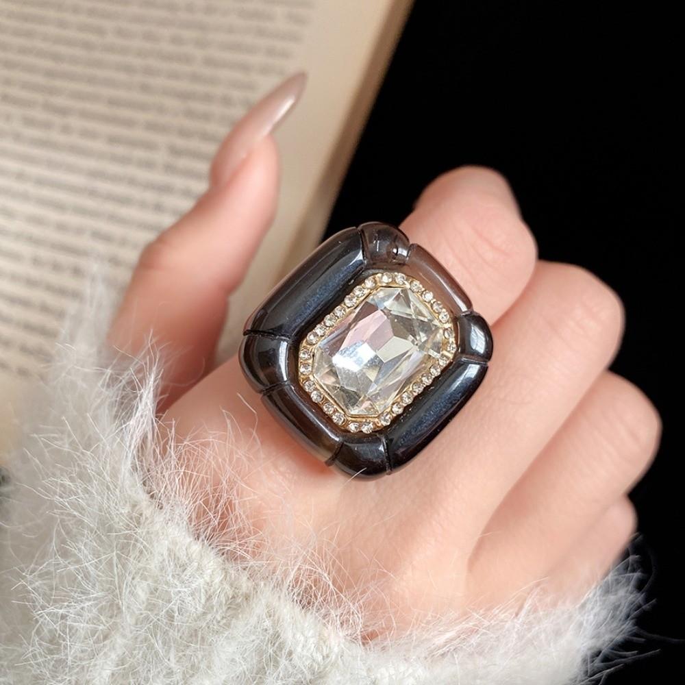 Exaggerated Acrylic Resin Ring Candy Color Big Dome Plain Ring Geometric Ring Jewelry Gifts