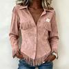 Women's Western Shirt, Slim Fit Long Sleeve Blouse for Casual