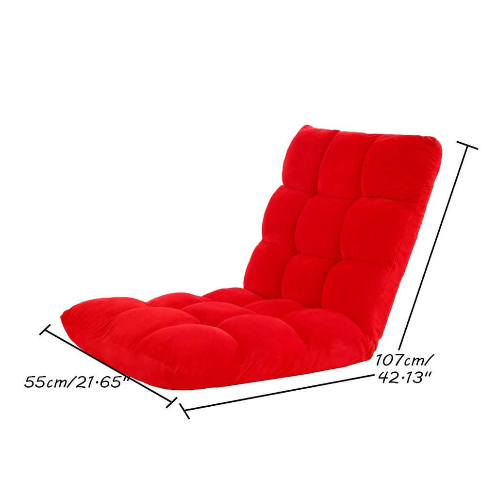 Folding Lazy Sofa Lounge Chair Seat Futon Recliner Bed Couch Tatami with 5-Speed Adjustable Backrest 15.8'' X 31.5''