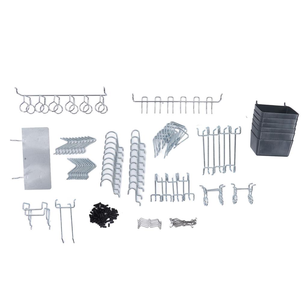 140Pcs Pegboard Hooks Assortment with Bins Peg Locks Wall Hanging for Tools Organizing