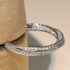 Trendy Twist Promise Rings Silver Color Full with Cubic Zirconia Sparkling Wedding Band Accessories Hot Fashion Jewelry