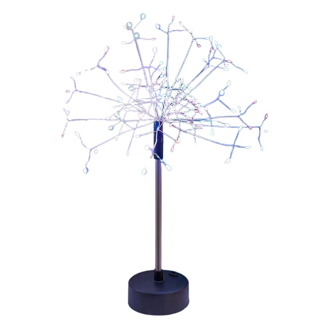 Mini Table Starburst Silver Lights Battery & USB Operated LED Christmas Starburst Firework Lamp for Xmas Party Home Decor