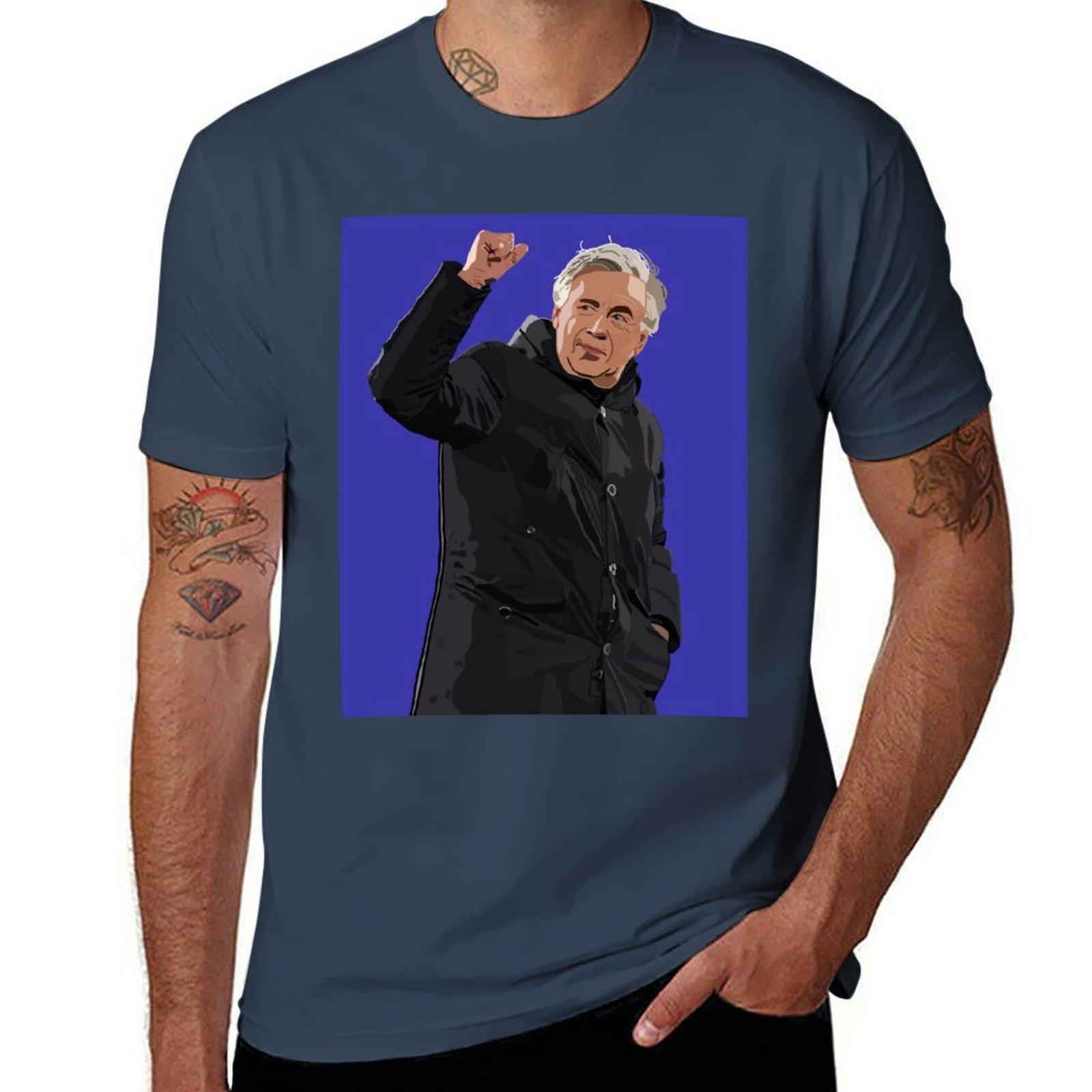 Carlo Ancelotti Digital Art TShirt Casual Trendy Short Sleeve TShirt S