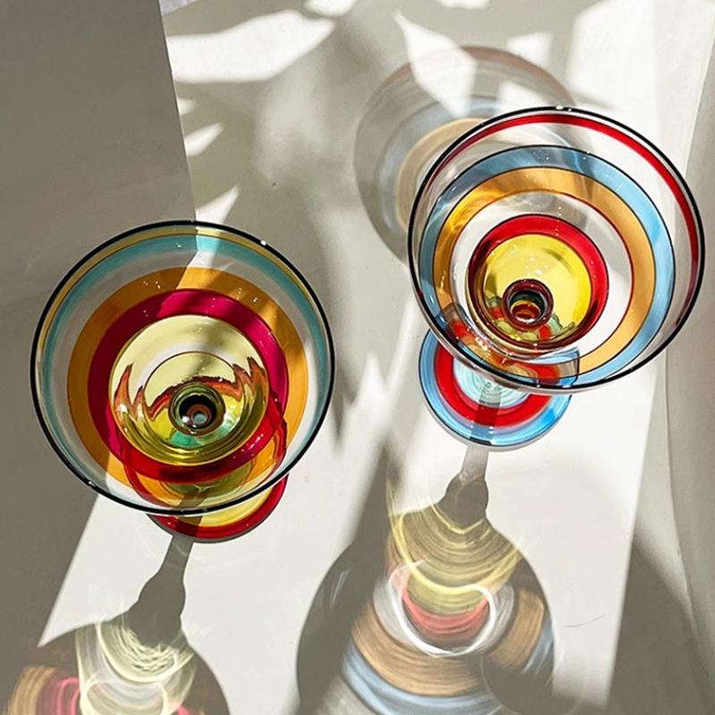 Handmade Colorful Margarita Wine Glasses Exquisite Lead-Free Cocktail Glassware For Wedding Party Drinkware Unique Goblet