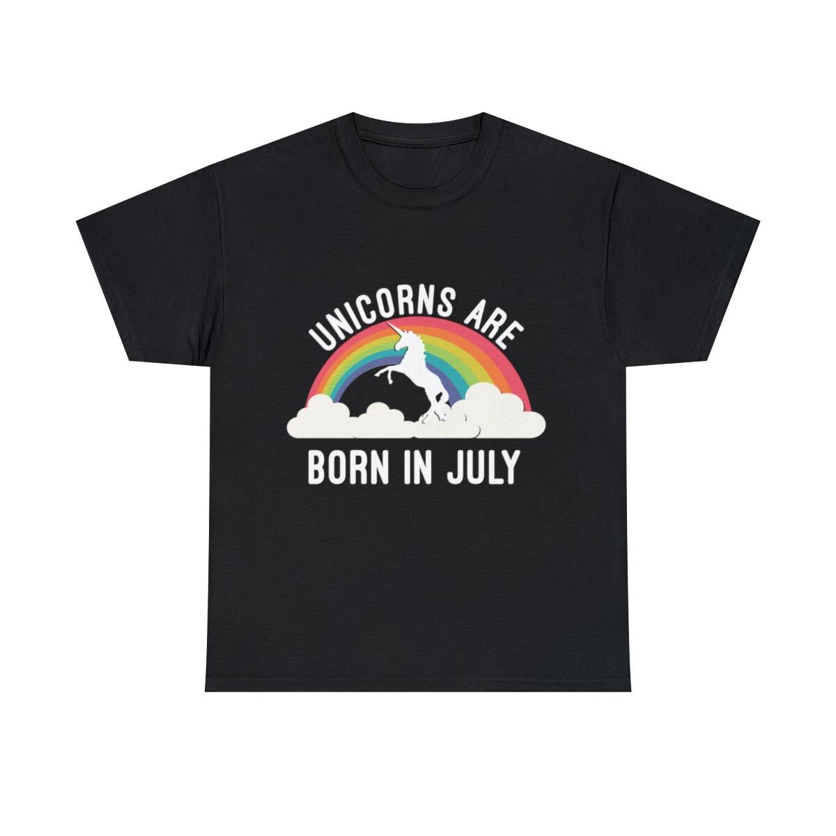 Unicorns Are Born In July Graphic Tee Shirt, S-5XL M