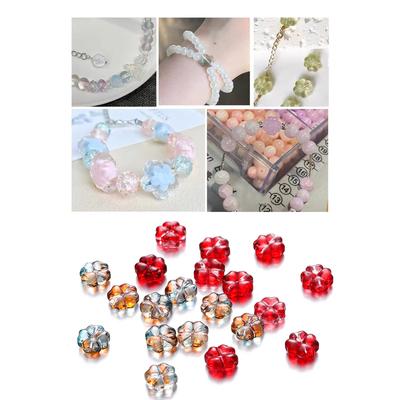 Popular Multicolor Glass DIY Accessories Four-Leaf Clovers Pendant DIY Handmade Bracelet Necklace Earring Clip Materials