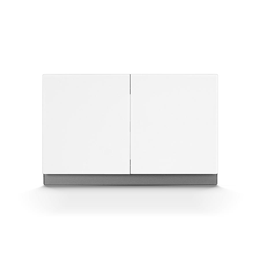 Mezeen Wandschalter PC-Panel Großer Kippschalter 2-fach 1 2 3-Wege Lichtschalter Mit austauschbarem Glas Blau Grau Weißer Rand