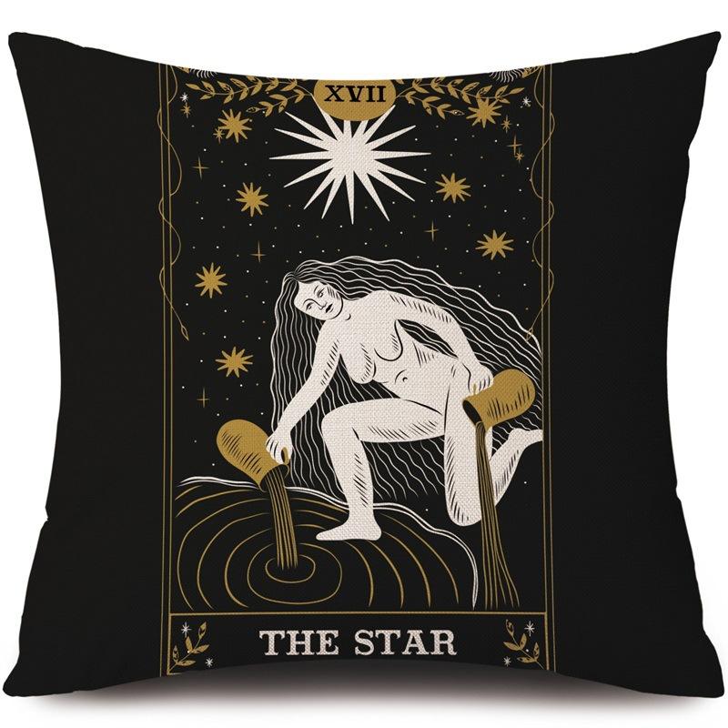 Tarot Card God Sun Face Pillowcase Moon Pillowcase Decoration Living Room bedroom sofa Bed Home Decor Car Cushion decoration