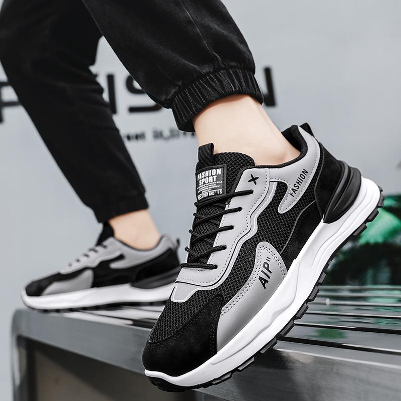 Fashion 2025 Luxury Man Shoes New Thick Soled Sneakers Summer Men's Mesh Casual Jogging Shoes With Breathable Brand Labor Protection