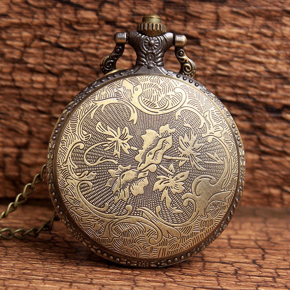 Spider-Man Retro Pocket Watch Men'S And Women'S Trend Bronze Flip Watch Couple Student Decorative Lanyard Watch Men'S