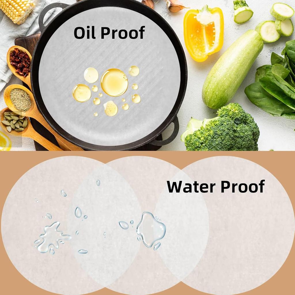 100Pcs 9 IN Round Parchment Paper,Non Stick Parchment Paper for Baking,Air Fryer Liners,Suitable for Baking Cakes Pring Plates Ovens and Barbecues