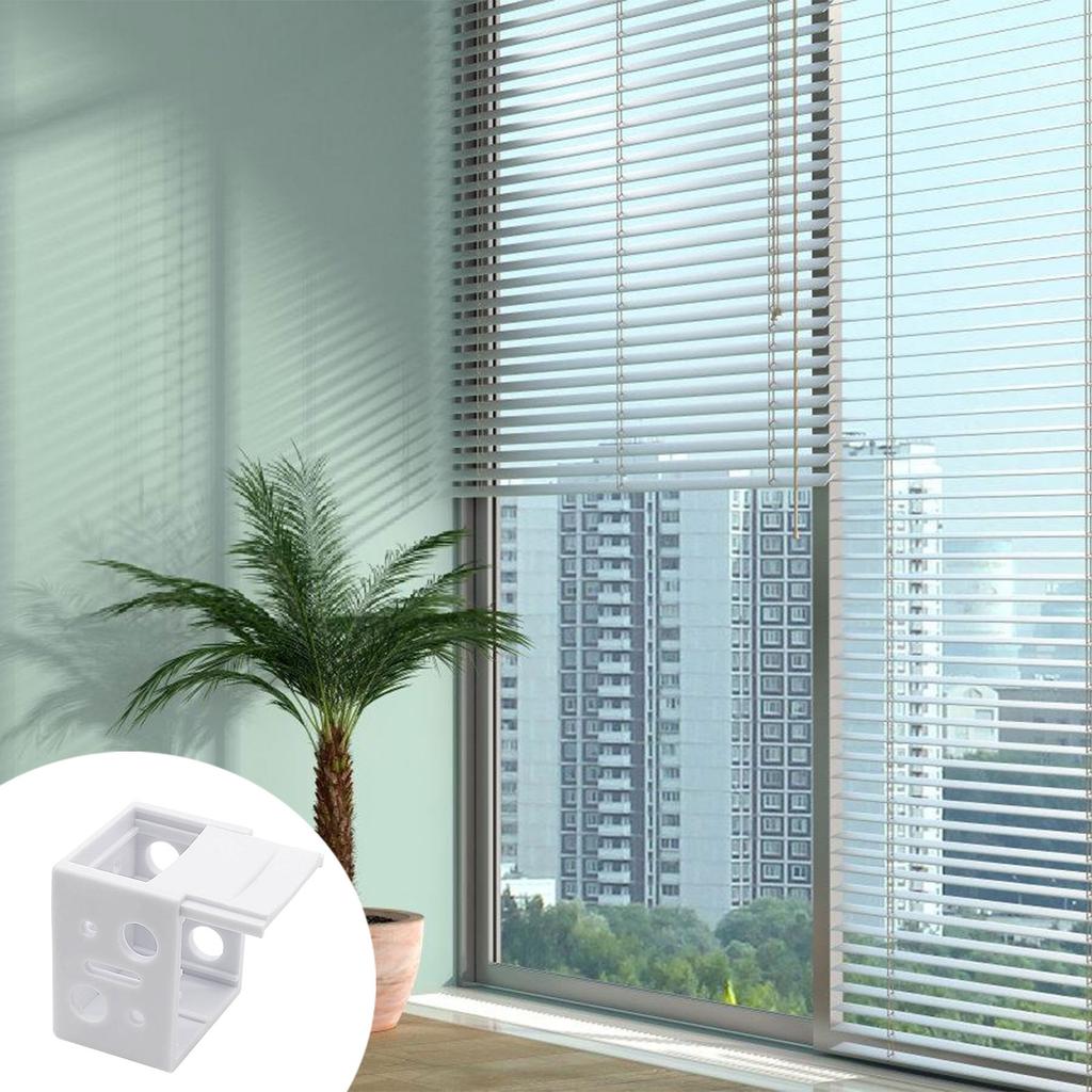 6Pieces White Color Mounting Brackets Blind Brackets Rust Resistant Headrail Track End Holder for Window Blinds Headrail