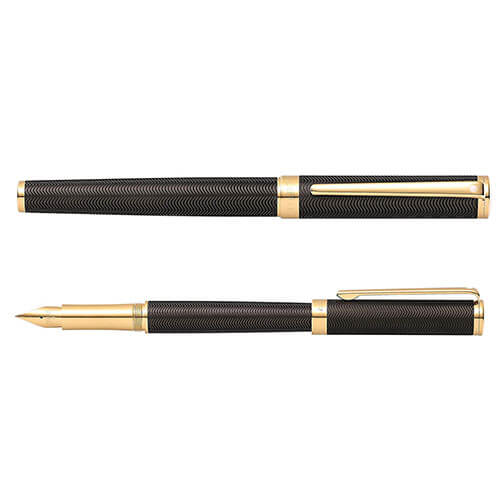 Sheaffer Intensity Engraved Matte Black/Gold Trim Pen (Med Fountain)