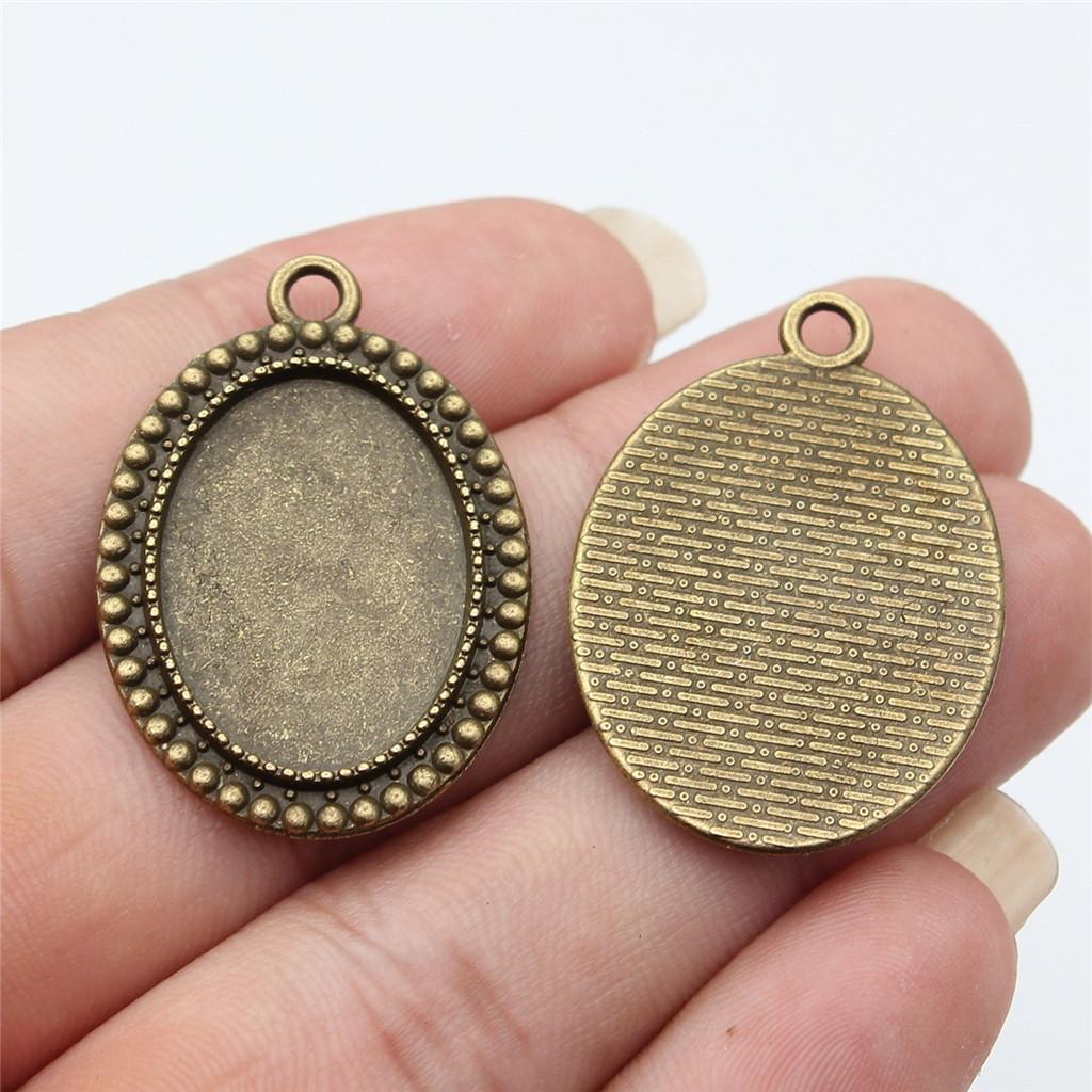 Accessories Parts Fit 18x25mm Oval Glass Cabochon Base Tray Bezel Wedding Jewelry Findings QA039