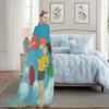Blanket Plush Nap P-Ponyo Sofa Anime Rug for Living Room Warm Cute Office Bedroom Film Kawaii Birthday Home Travel Kid Gifts