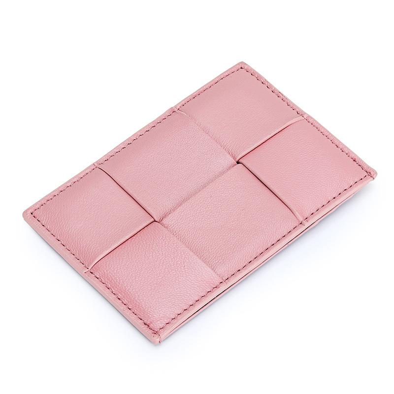 Leather Ultra-thin Small Change Purse Ins-style Exquisite Sheepskin Woven Card Bag Transformed Into Portable
