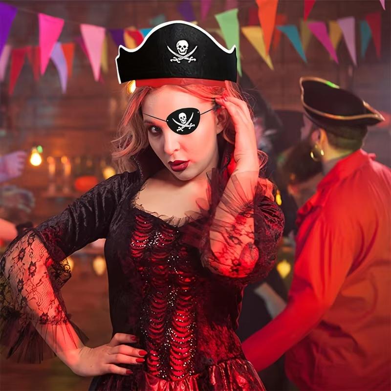 5/10/20 szt. Opaski pirackie na oko Maska na oko szkielet z filcu Jedno oko Kapitan szkielet Opaski na oko na Halloween Imprezę tematyczną piracką Dekoracja