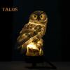 Solar Owl Light Resin Lighted Owl Figurine with Spike Garden Decoration Animal LED Solar Lamp for Home Lawn Patio Yard