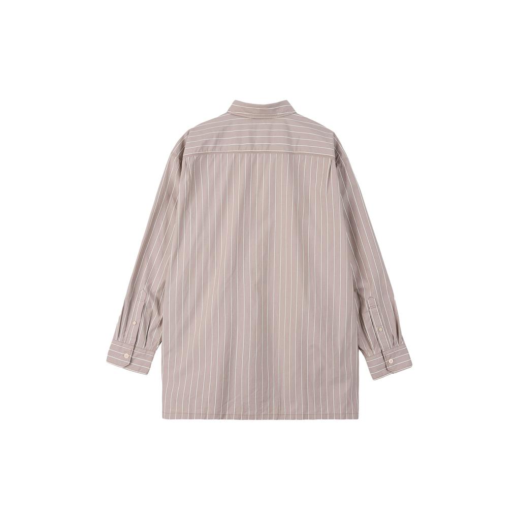 Uniqlo FW23 U Series Loose Fit Striped Shirt Men Shirts Light-Gray 465730-05