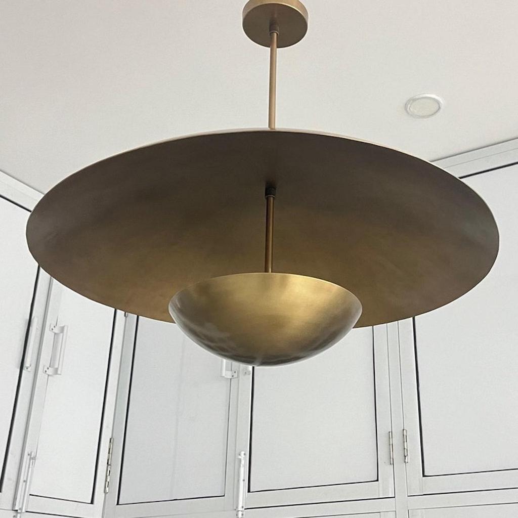 3 Light Elegant Ceiling Flush Mount Light Pendant Mid Century Modern Raw Brass Chandelier Light