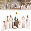 Christmas Nativity Figurines Resins Nativity Scene Statue with Stable Holy Family Statue Table Centerpieces Home Decors