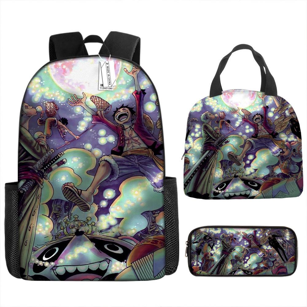 ONE PIECE Luffy One Piece Schoolbag Campus Primary School Students Nautical King Backpack Lightweight Large Capacity Computer Bag